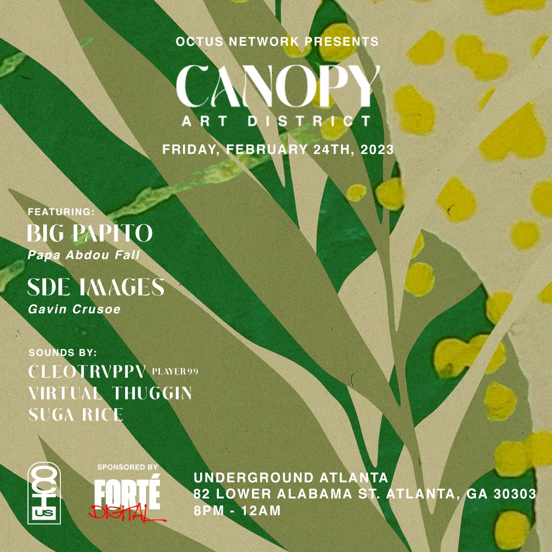 Canopy Art District event graphic featuring Big Papito